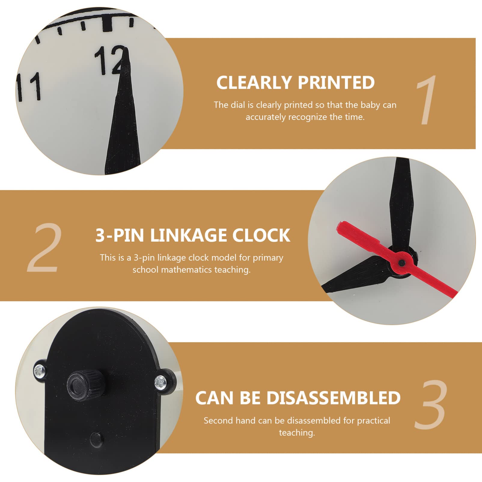 Toddmomy Educational Classroom Display Clock Model Early Learning Clock for Teaching Tool for Students Safe and Reliable Develops Spatial Thinking and Imagination