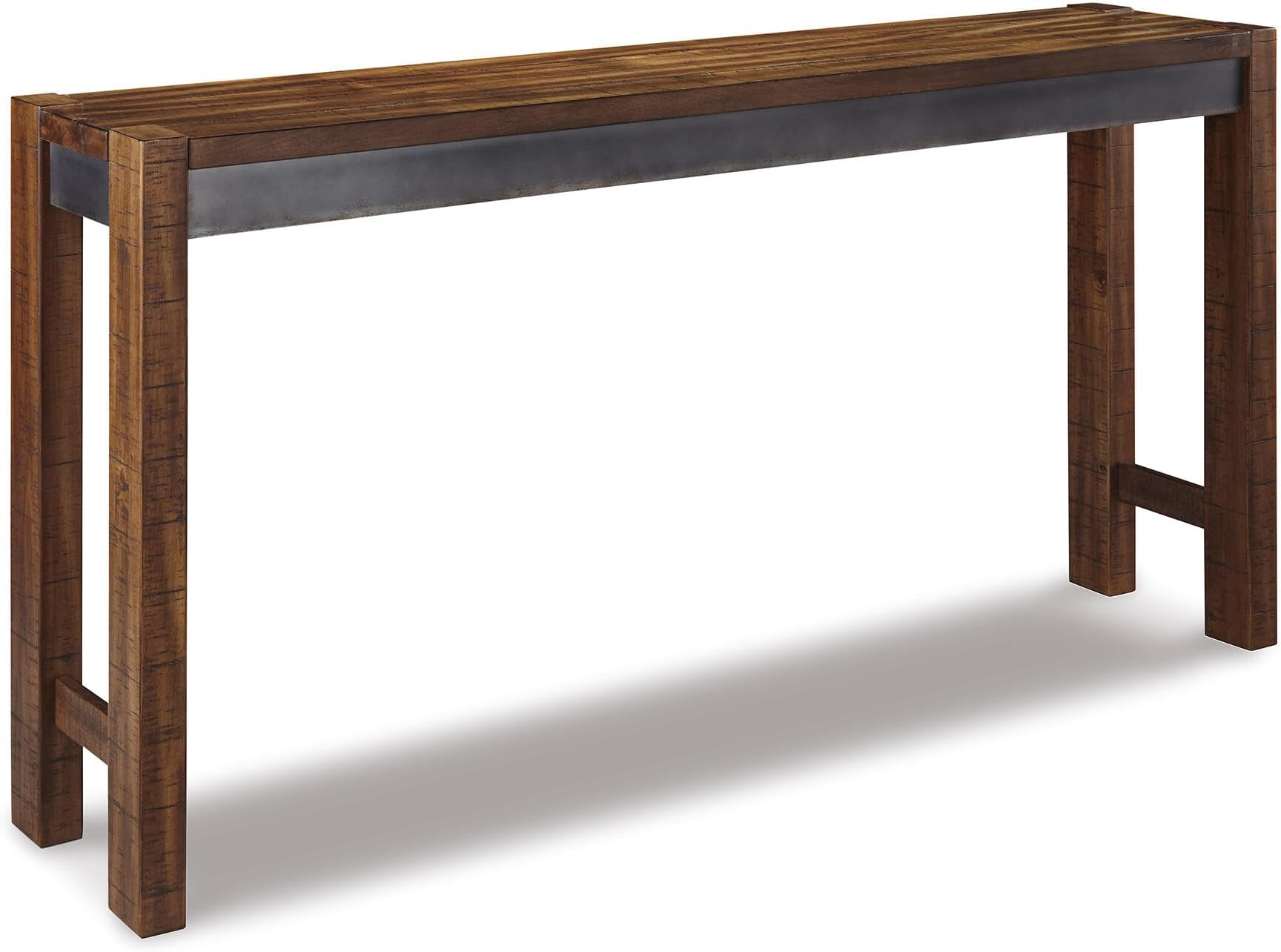 Furniture Torjin Long Counter Height Table, Seats up to 3, Wood, 72.13" W x 16" D x 36" H, 2-tone Brown