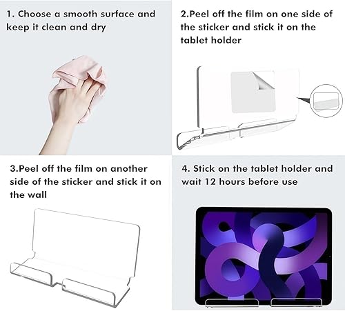 Miniatura 7 de Tablet Wall Mount,Acrylic Cellphone Stand  Cell Phone Stand  for Home Office Restaurant Teachers Chefs Gym Kitchen Retail Store Hotel Hospital