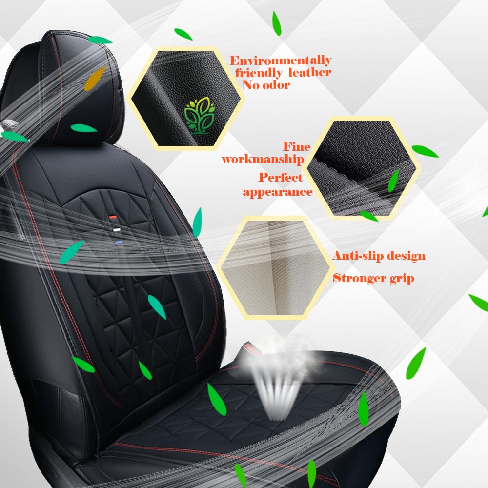 Fundas universales para asientos de coche de 2 piezas para la parte delantera, para Mercedes-Benz CLASE B, CLASE C, CLASE E, GLB, GLK, GLC, GLE, cuero sintético, cómodas, aptas para mascotas
