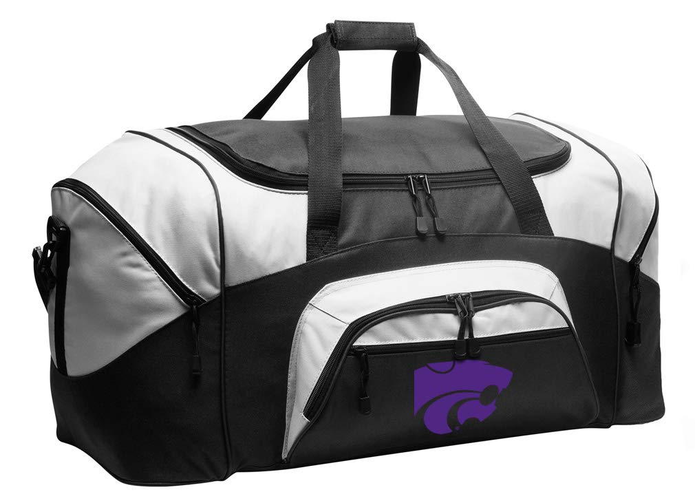 Large Kansas State Duffle Bag - K-State Gym Bags or Suitcase (Black)