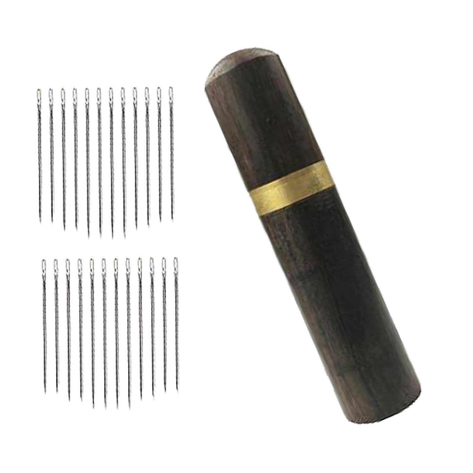 Enakshi 24x Self Threading Needles with Wooden Needle Case Black_Silver Needles-image-36