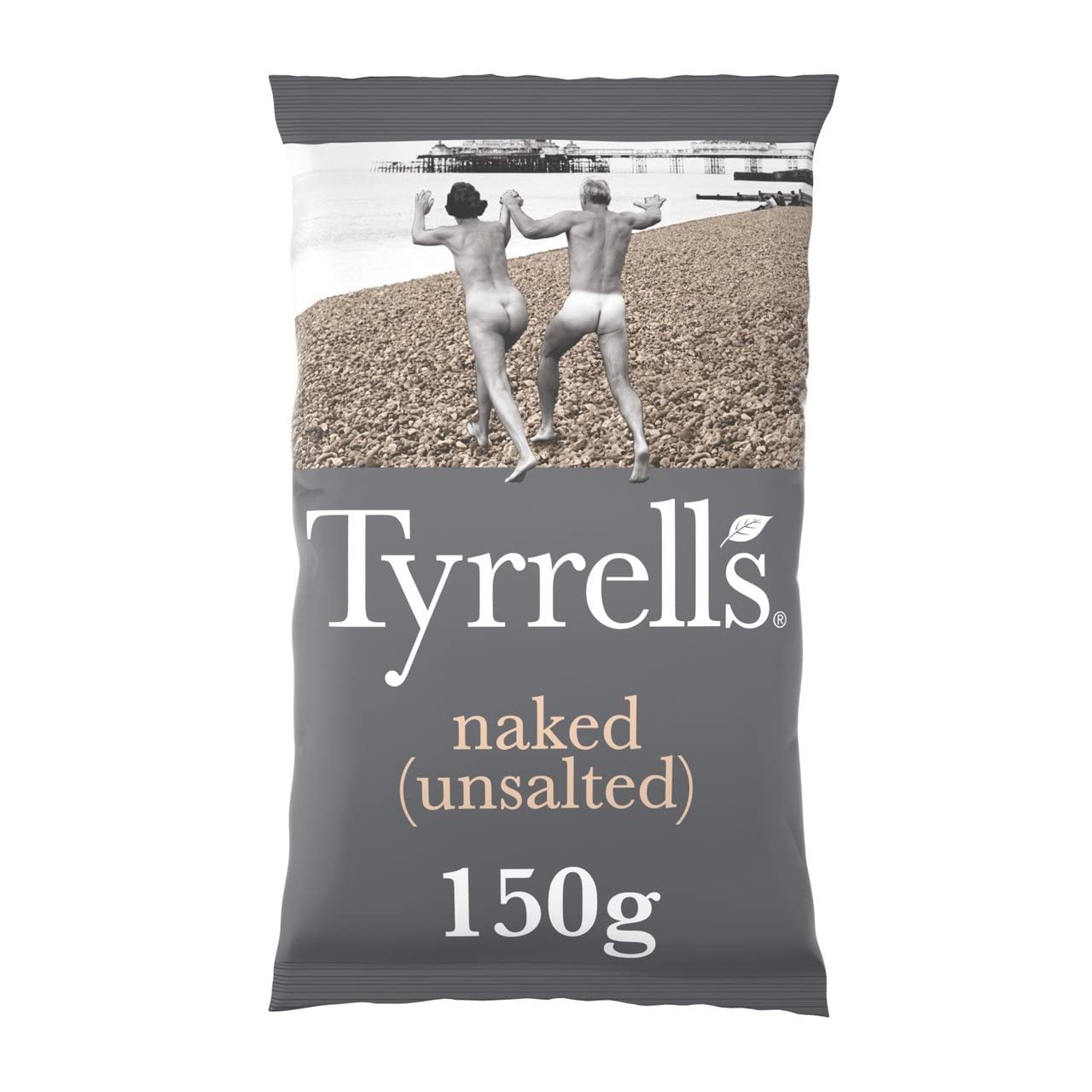 Tyrrells Crisps NAKED (NO SALT) 150g Sharing Bag - Hand-cooked & spun for an exquisite fresh taste. No artificial ingredients (No artificial flavour, colours or MSG)