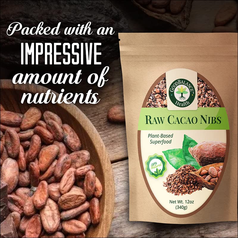 Miniatura 4 de Good Balance Health Raw Cacao Nibs, alternativa a las chispas de chocolate, perfectas para hornear, batidos, a base de plantas, orgánicas, sin