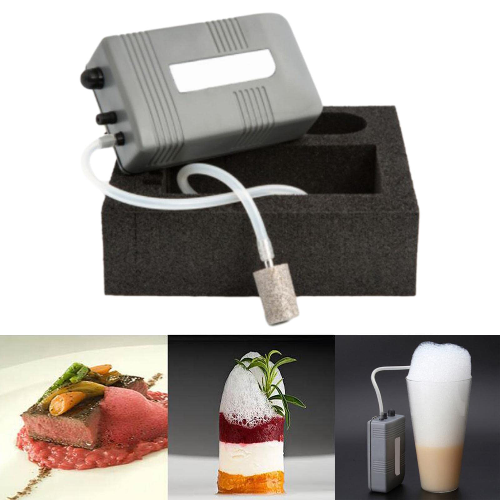perfk Máquina para Hacer Burbujas de Cocina, Herramienta de Cocina para Chef, máquina de Espuma Gourmet portátil para Carne, cóctel,