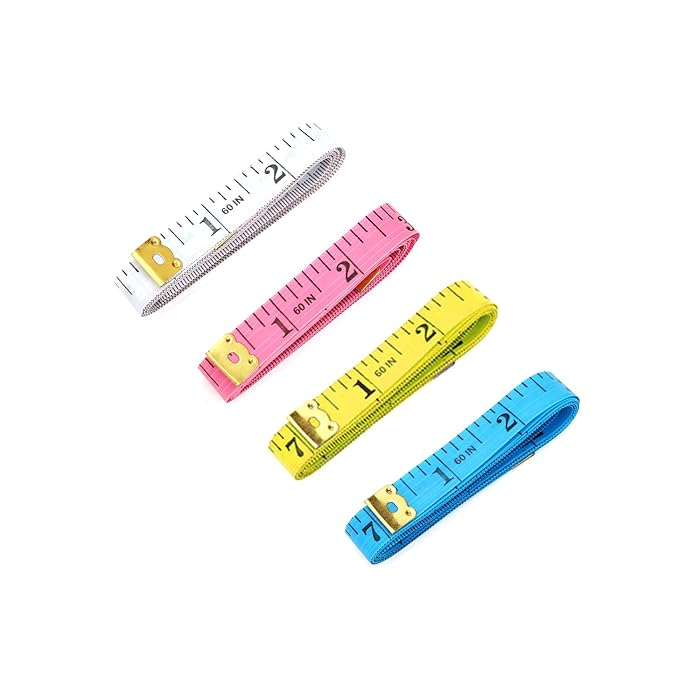 2 Pack Soft Tape Measure - 60 Inch / 150 Cm Double Scale Sewing & Body Measuring Tape With Snap Button (Colorful)