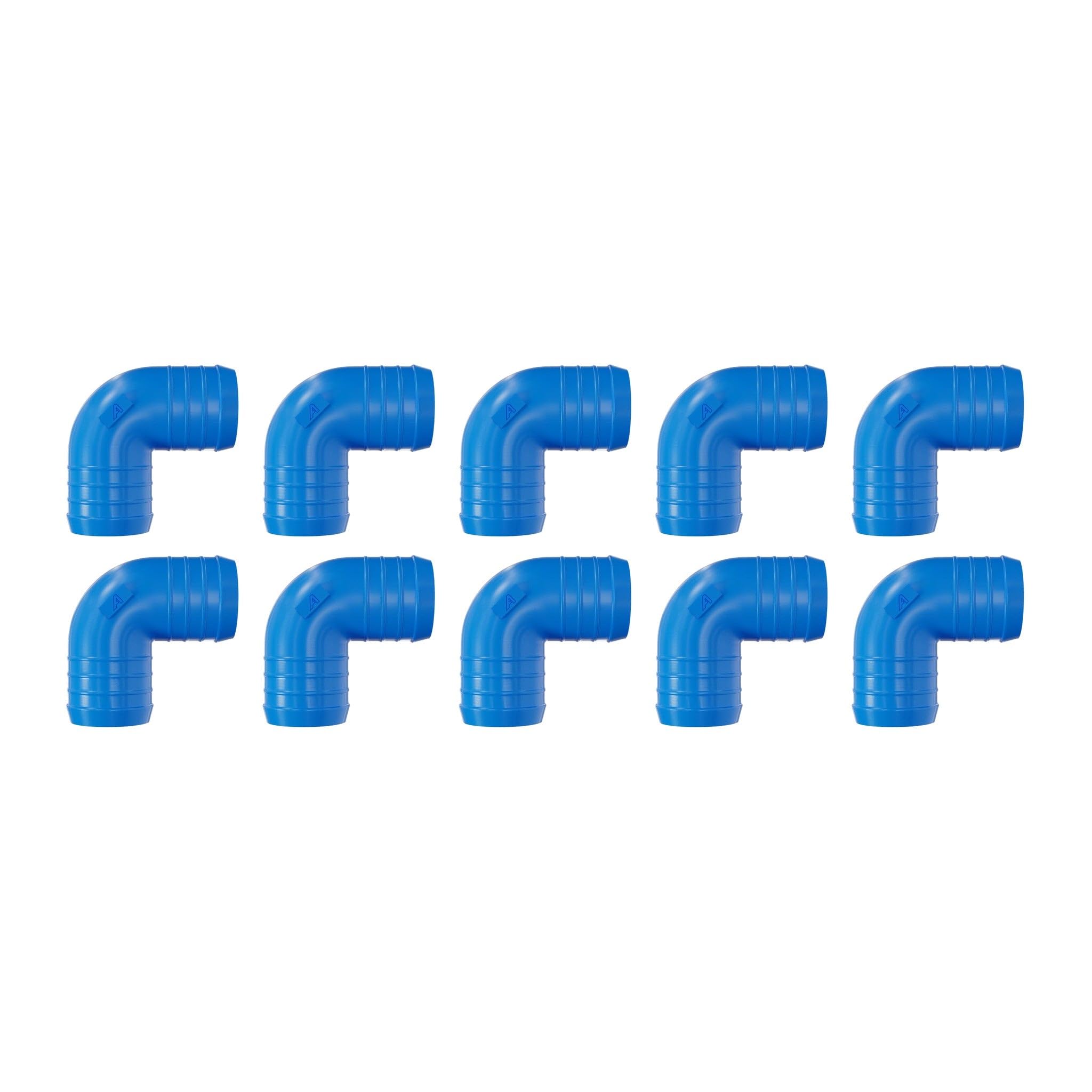 10 Pack 20mm 90 Degree Barbed Plastic Hose Elbow Joiner Connector Blue โ image 1