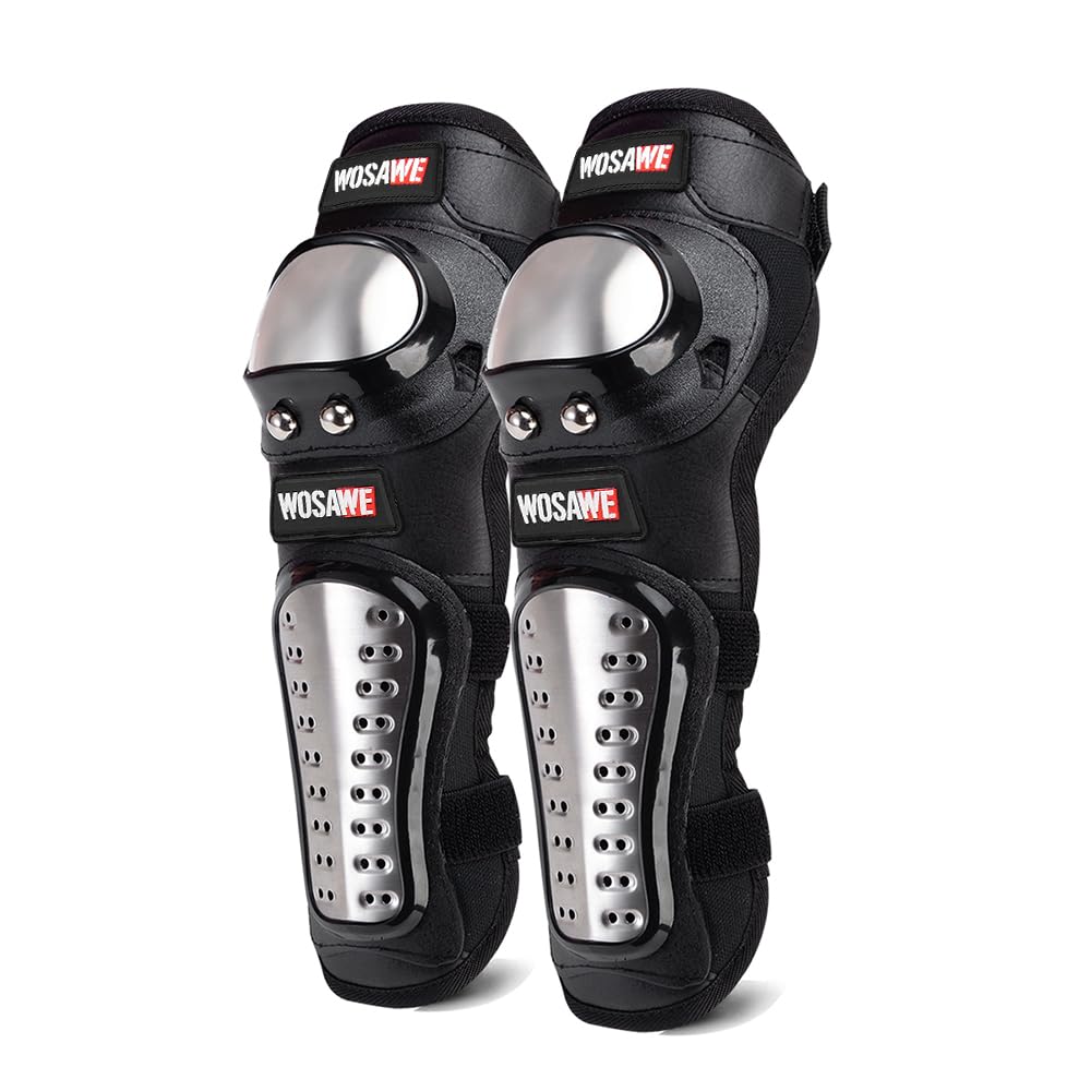WOSAWE Motorcycle Knee Elbow Pads Adjustable Sports Protective Gear Sets For Biking, Racing, Skiing, Skateboard, Scooter (Black Elbow & Knee Pads - View #10
