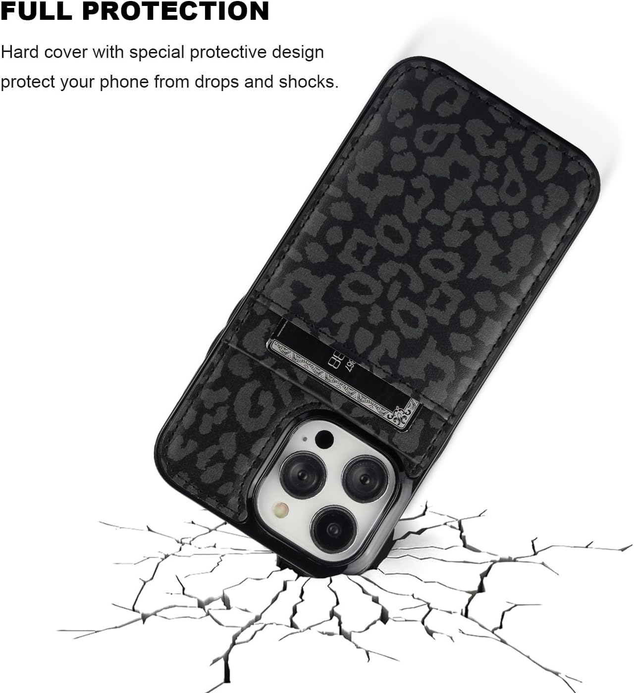 Vaburs Compatible with iPhone 14 Pro Max Case Wallet with Credit Card Holder, Black Leopard Cheetah Pattern Flip Premium PU Leather Magnetic Closure Shockproof Protective Cover 6.7" - Image 6