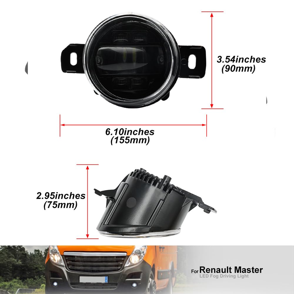 LED-Nebelscheinwerfer DRL Tagfahrlicht für Opel Movano B Re.nault Master III NV400 2010-2019 Frontstoßstange Nebelscheinwerfer Reflektoren Blinker DLR-Lauflicht 2 Stück
