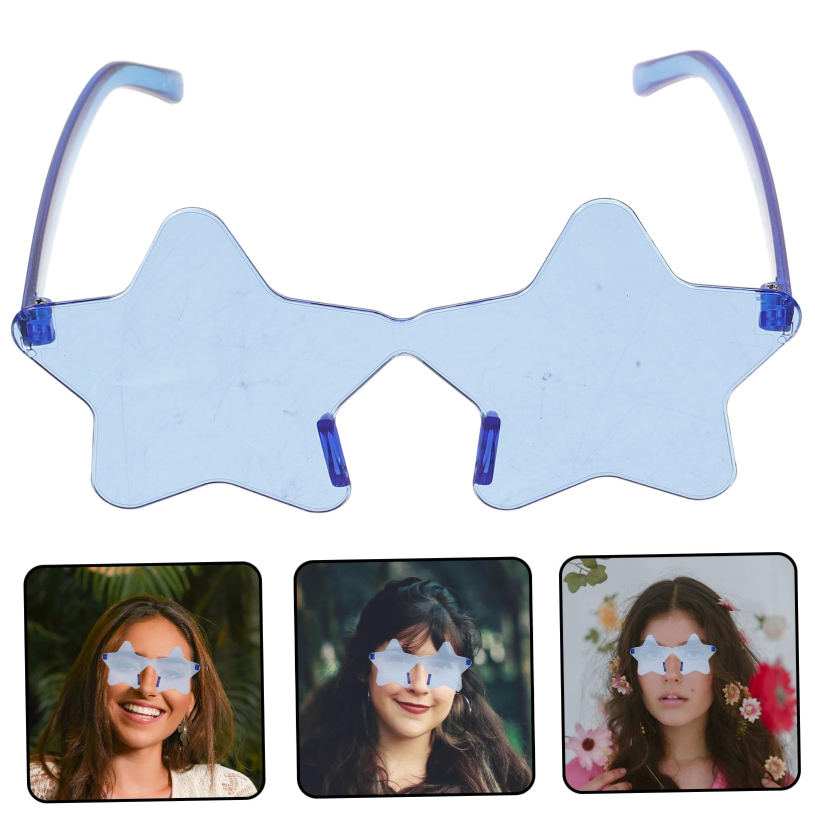 FOMIYES Funny and Cute Men's Sun Glasses 1 Pair Star Shape Frameless Sunglasses Party Star Sunglasses Decorative Glasses Props