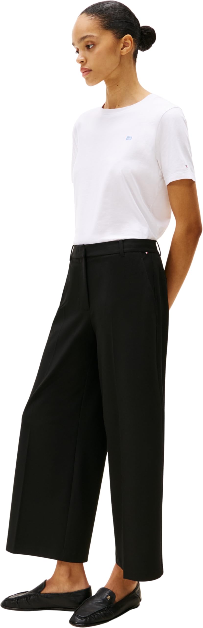 Tommy Hilfiger Lw Bi-stretch Wide Leg Crop Pant Ww0ww45463 - LW BI-STRETCH Spodnie z szerokimi nogawkami WW0WW45463 Kobiety