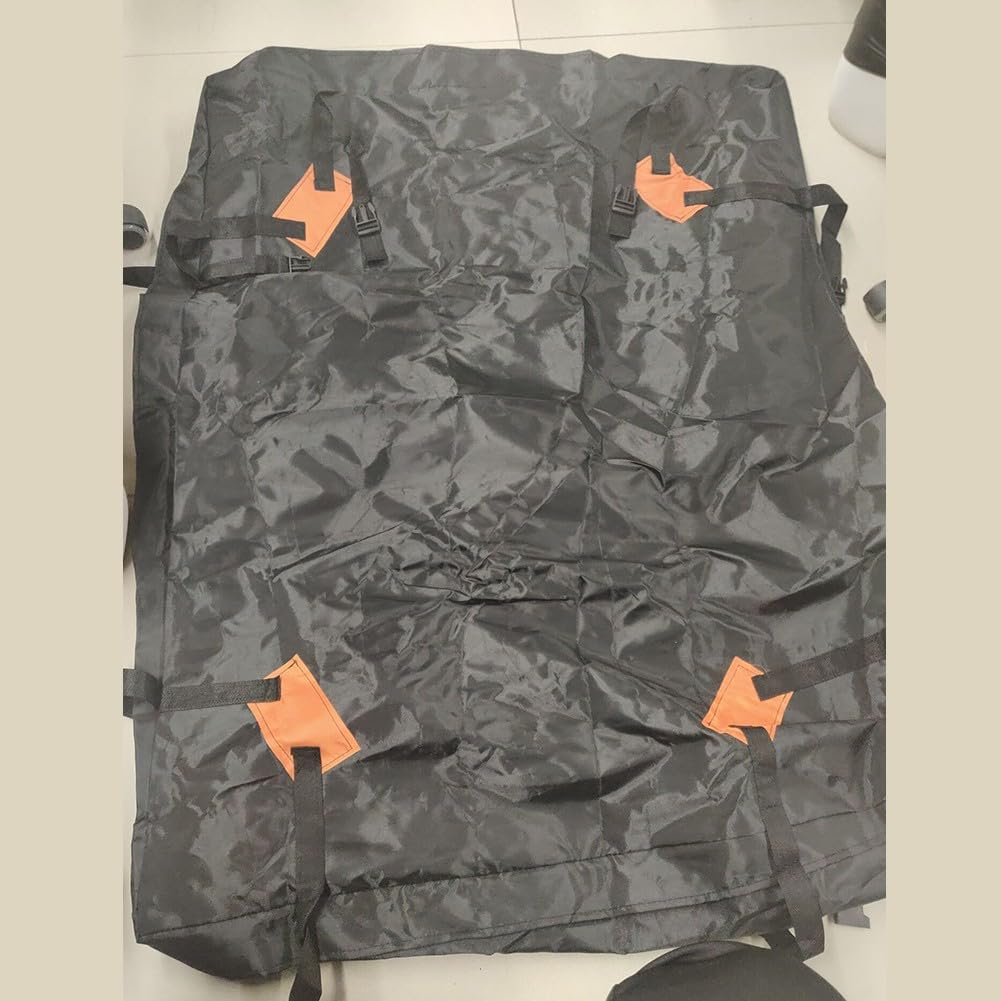 FACAIIO Sac de toit de voiture 600D imperméable Oxford 4,6 m³ pour voyage en plein air camping avec 8 sangles à boucle, noir
