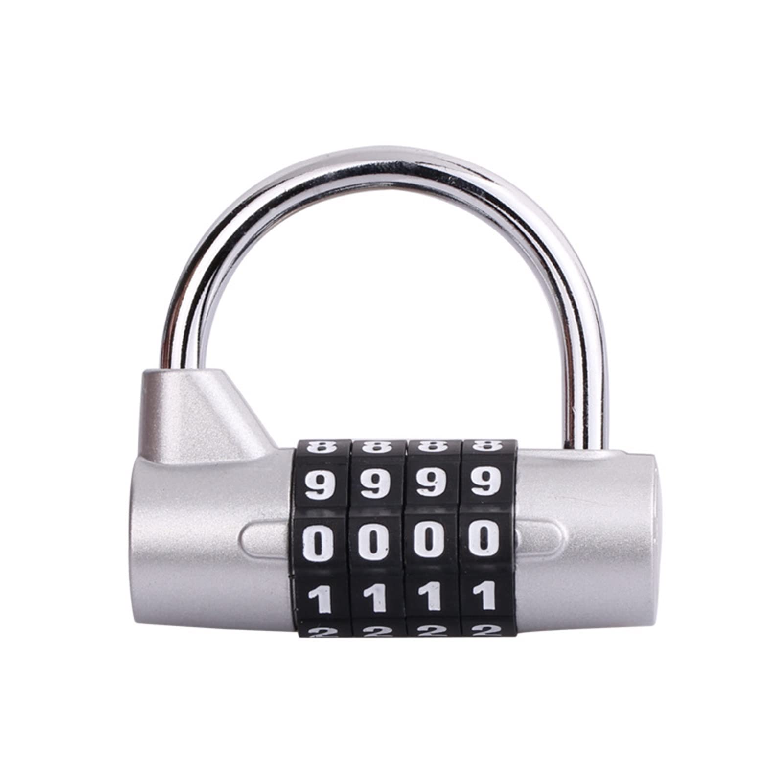 Lucchetti a combinazione， Lucchetti per valigie Lucchetto a combinazione in lega di zinco, 5 colori, codice di sicurezza, lucchetti di sicurezza(Silver)
