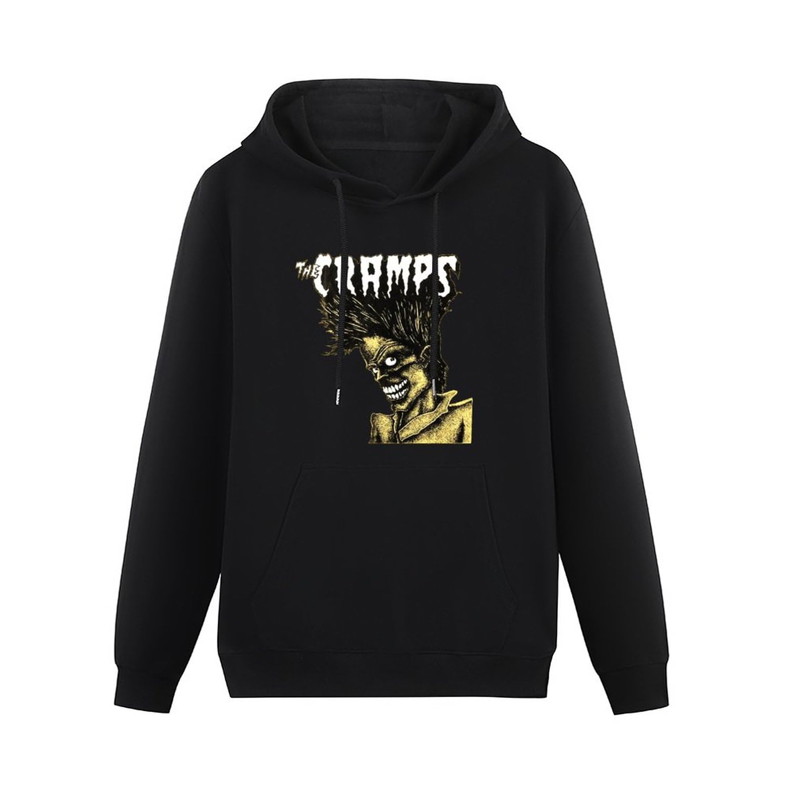 SHUI TI DU Cramps Mens Cramps Bad Music Yellow Tops Hoodie Hoody Hoodie Black L