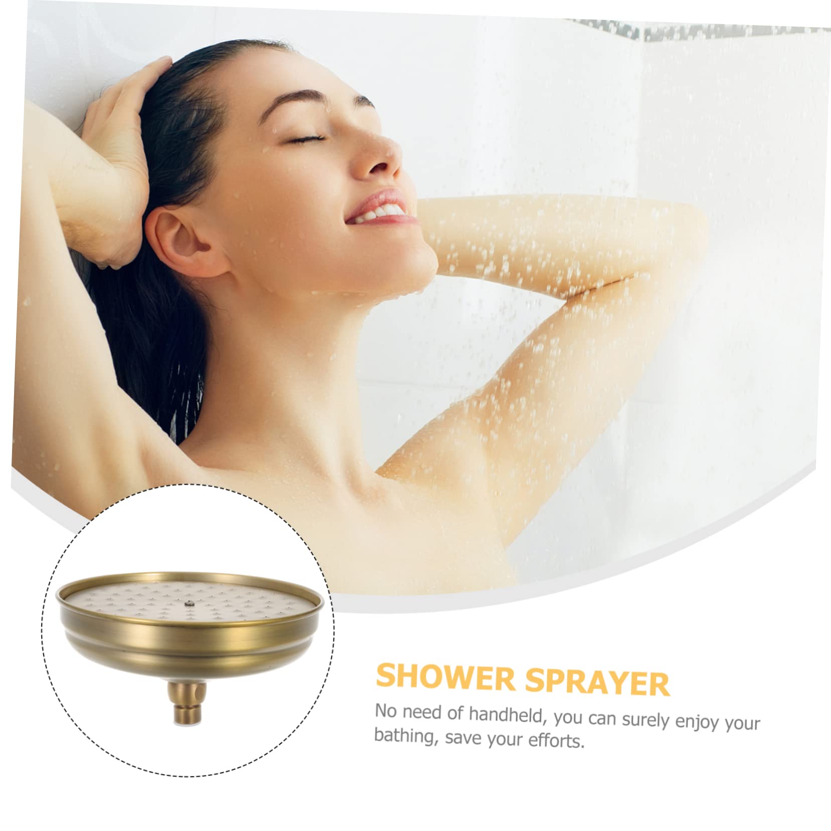 Cabezal de Ducha de Lluvia Retro Dorado de Cobre Rociador de Ducha de Baño Compacto Fácil de Limpiar E Instalar