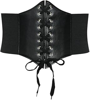 Real Buff Women One Size Gothic Bustier Corset Belt - Black, Artificial Leather Price In India