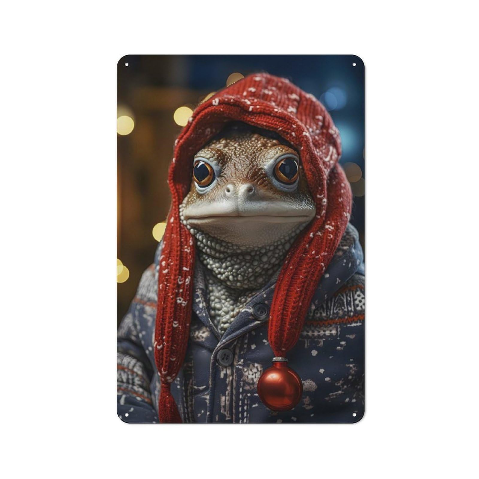 Junmoney Frogs Jolly Attire Vintage Tin Sign 30X20cm With For Studio Or Craft Room, For Garage, Workshop And Man Cave Decoration