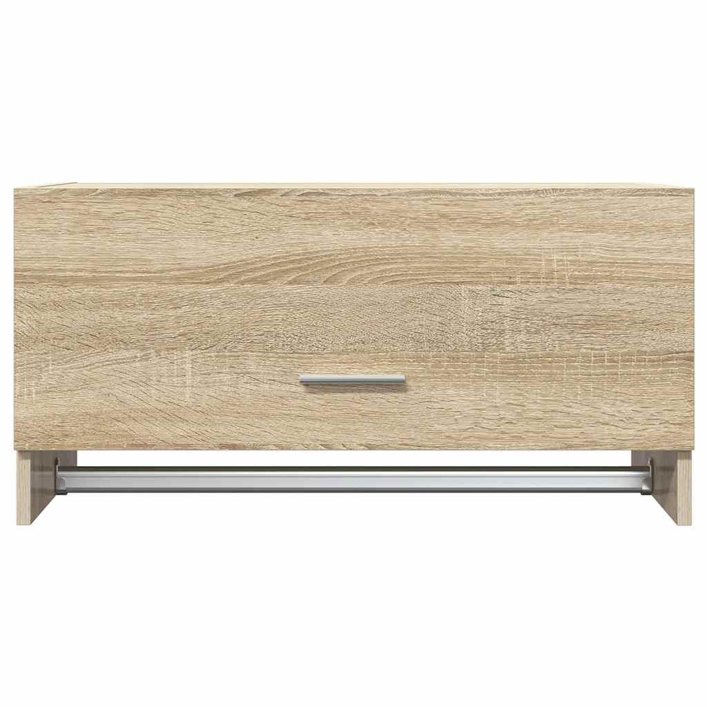 Kleiderschrank Sonoma-Eiche 70x32,5x35 cm Holzwerkstoff mit Kleiderstange und Stauraum für Schlafzimmer, Flur, Kinderzimmer, vielseitige Aufbewahrungslösung