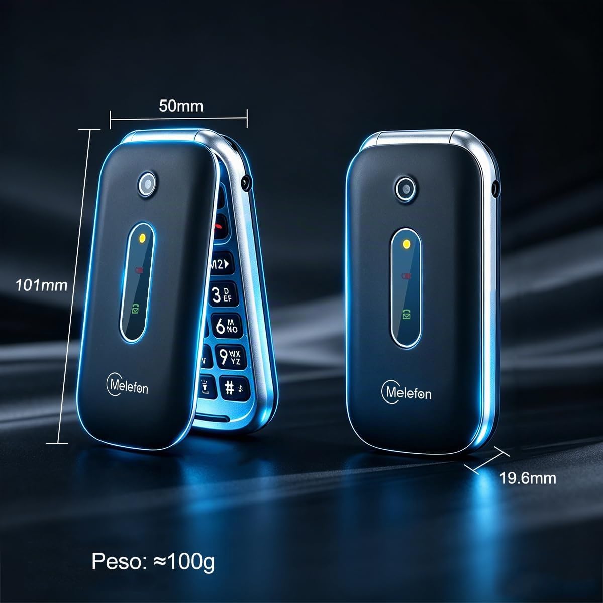 Telefono 4G a Conchiglia per Anziani,Tasti Grandi,Pulsante SOS,Sbloccato | Chiamata Rapida M1/M2, Volume Alto, Schermo a Colori da 2,4", Facile da Usare,Radio FM, Torcia LED, Batteria 1350 mAh