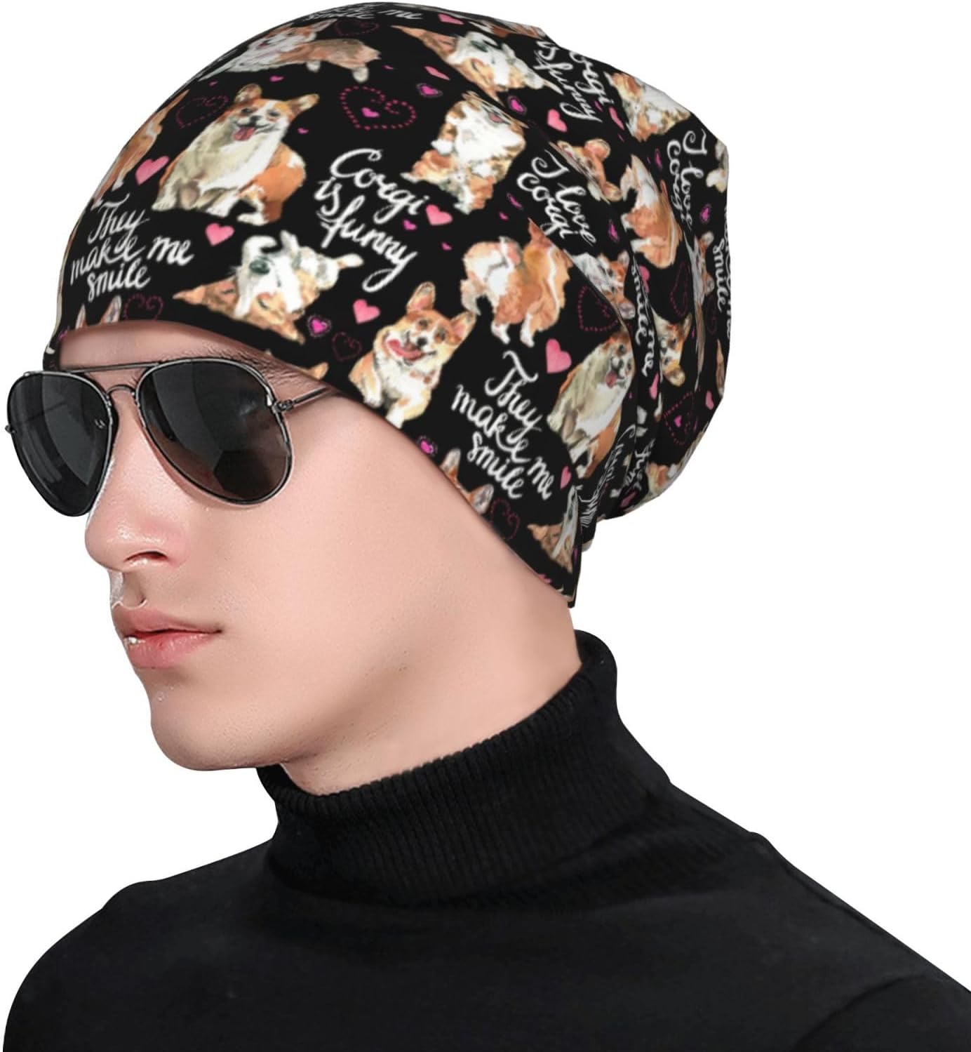 Dog Beanie Chemo Hats for Women Men Slouchy Cancer Headwear Stretchy Skull Cap Soft Knitted Hat Nightcap Chemo Gifts image 5
