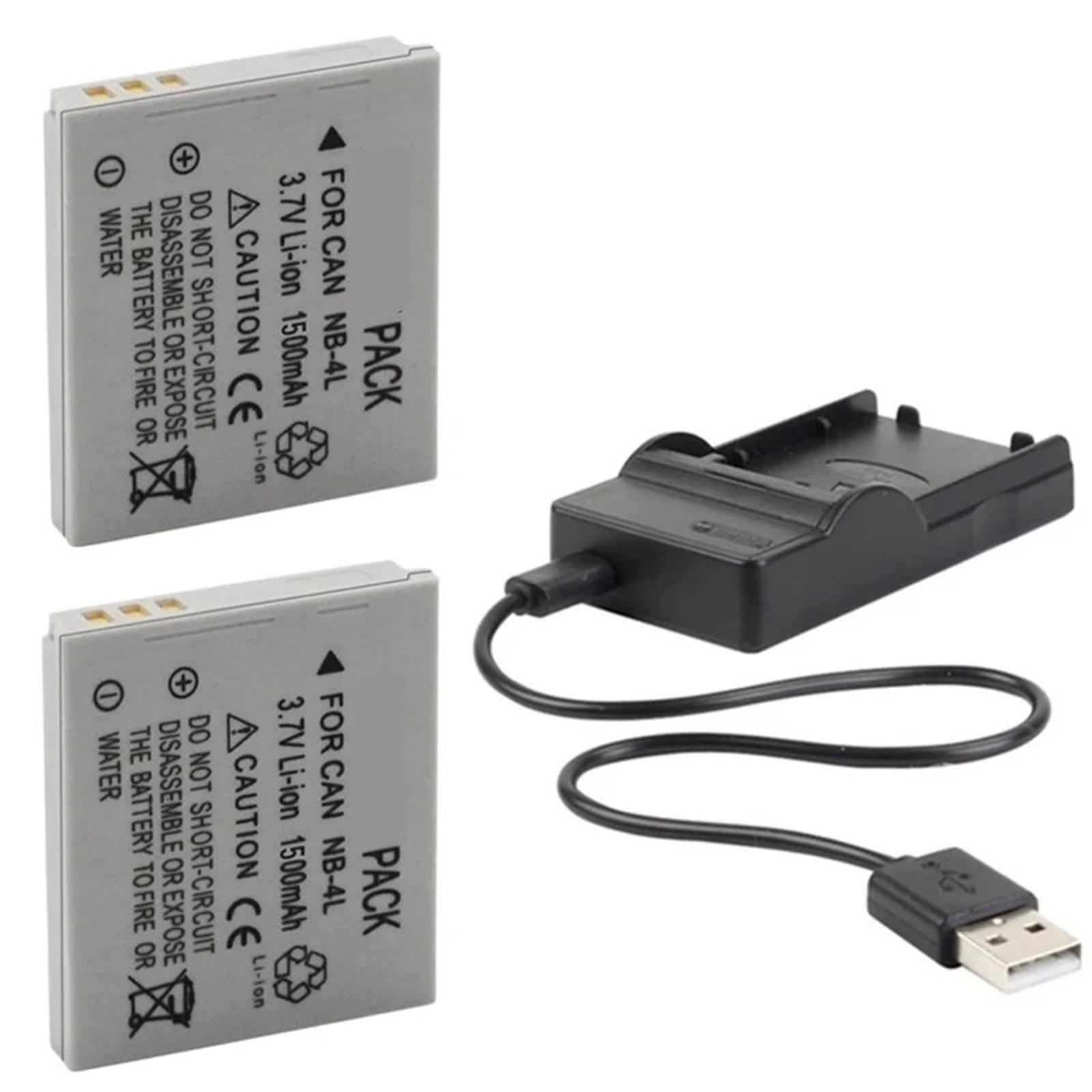1500 mAh NB-4L Compatible avec Les appareils Photo numériques des séries IXUS et SD(2PCS)