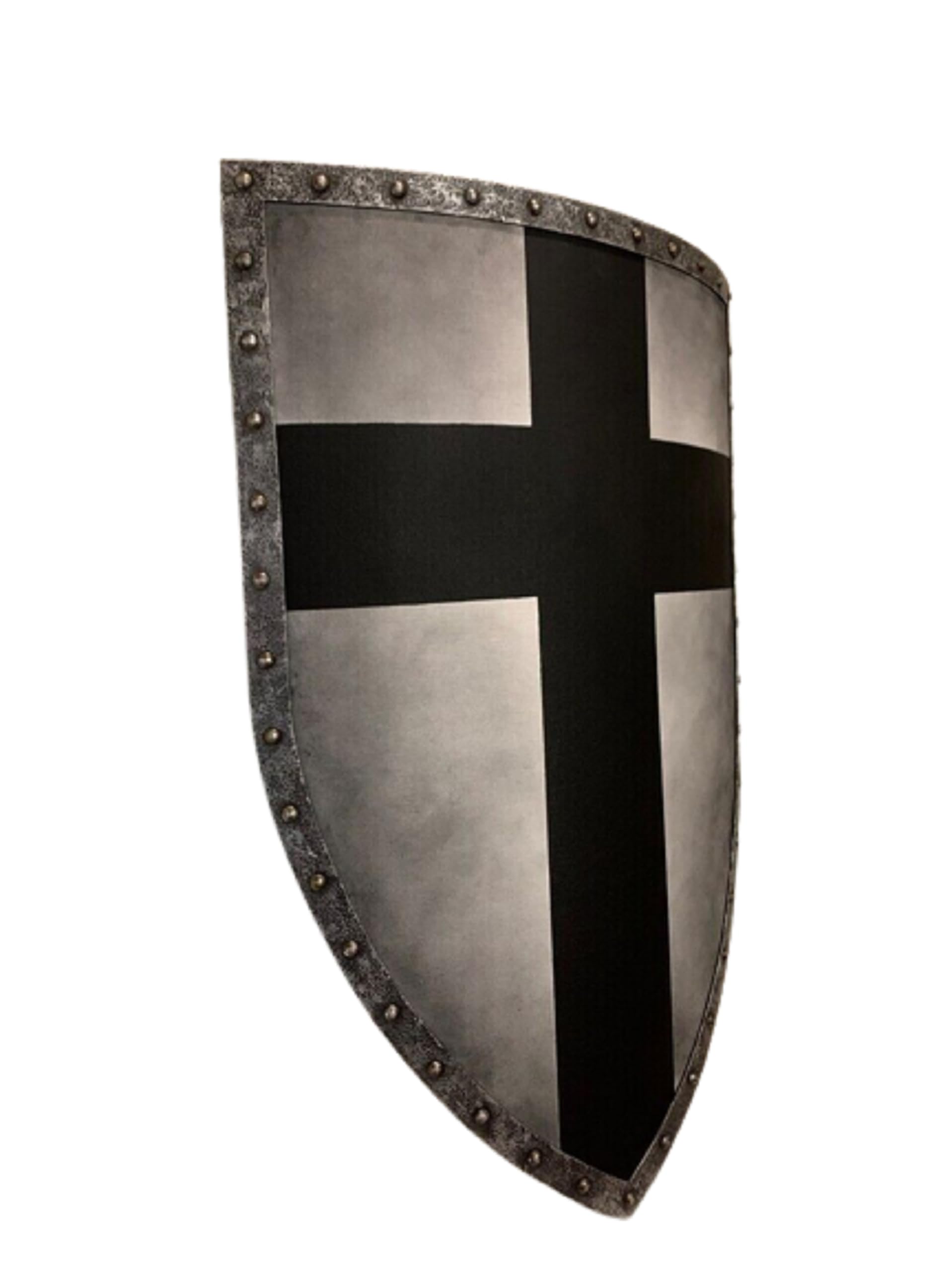 Średniowieczna zbroja, tarcza, stal, żelazny krzyż templariusza, tarcza, rycerz, tarcza bojowa, Cosplay, kostium SCA, LARP, pancerz, tarcza, Halloween