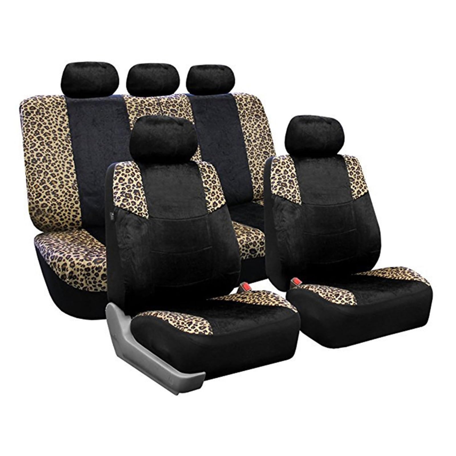 NEIGHBOBHOOD Car Seat Cover Seat Pad Plush Leopard Print Car Seat Cover Universal Car Winter Auto Seat Cushion Protector。