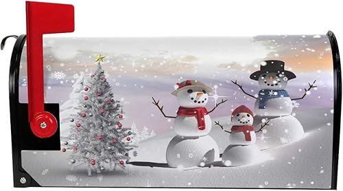 Miniatura 2 de WOOR Cubierta magnética para buzón de árbol de Navidad y muñeco de nieve, copos de nieve, decoración del hogar para exteriores, tamaño estándar, 18