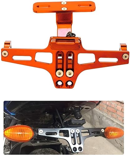 Miniatura 6 de Soporte universal para placa trasera de motocicleta con luz LED, soporte eliminador de guardabarros ajustable para Yamaha para Kawasaki para Ducati