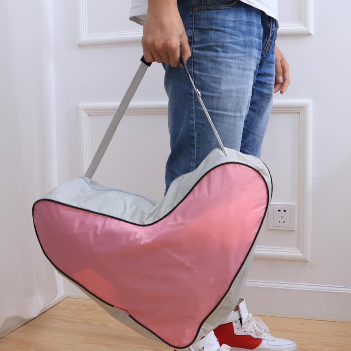 BESPORTBLE Borsa Pattini Ghiaccio a Tracolla Triangolare Rosa 2 Pezzi | Oxford Cloth, per Inline Skates Shoes e Ice Skates, Design Portatile Facile da Pulire