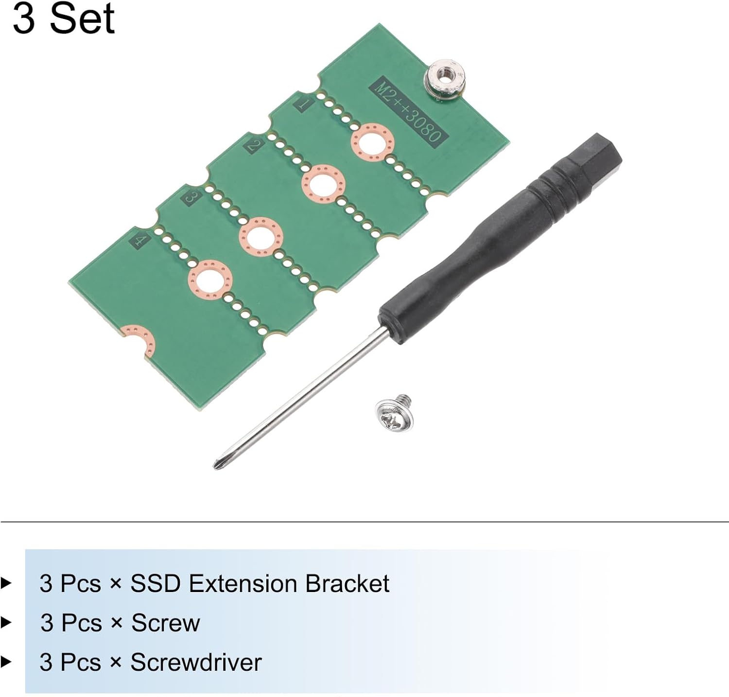 MECCANIXITY 2Pcs M2+ M.2 NGFF/NVME Length Extend Adapter 2230, 2242, 2260, 2280 Multipurpose SSD Extension Bracket Card Plate PCB Board for PC Computer Case Green