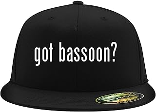 got Bassoon? - Embroidered Flexfit 6210 Structured Flat Bill Fitted Hat | Trendy Baseball Cap for Men and Women | Modern Cap in Snapback Closure | Black | Small/Medium
