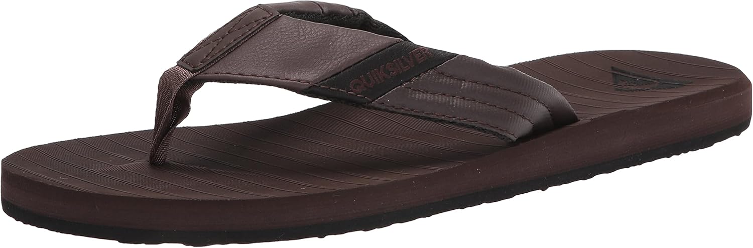 Quiksilver Men's Flip-Flop, Brown/Brown/Black Carver Tropics Ii, 10