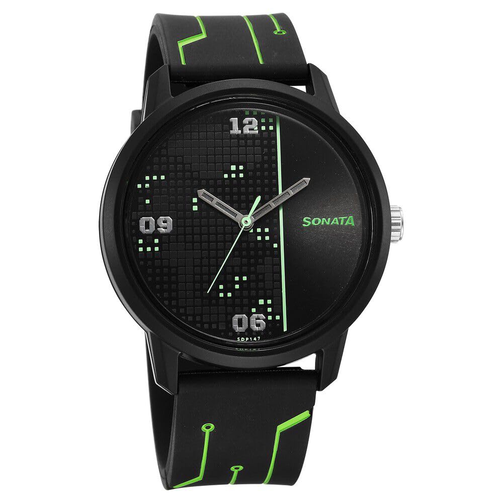 Sonata Volt Quartz Analog Black Dial Polyurethane Strap Watch for Men-77085PP21W (B0CSPP5WX9) Amazon Price History, Amazon Price Tracker