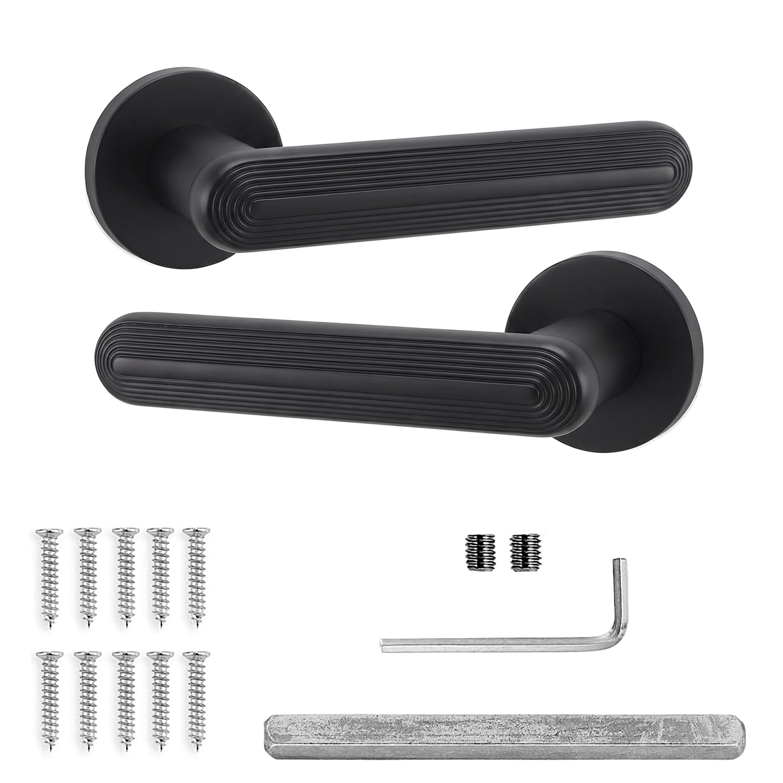 Decoranddecor Matt Black Internal Door Handles, 1 Pair