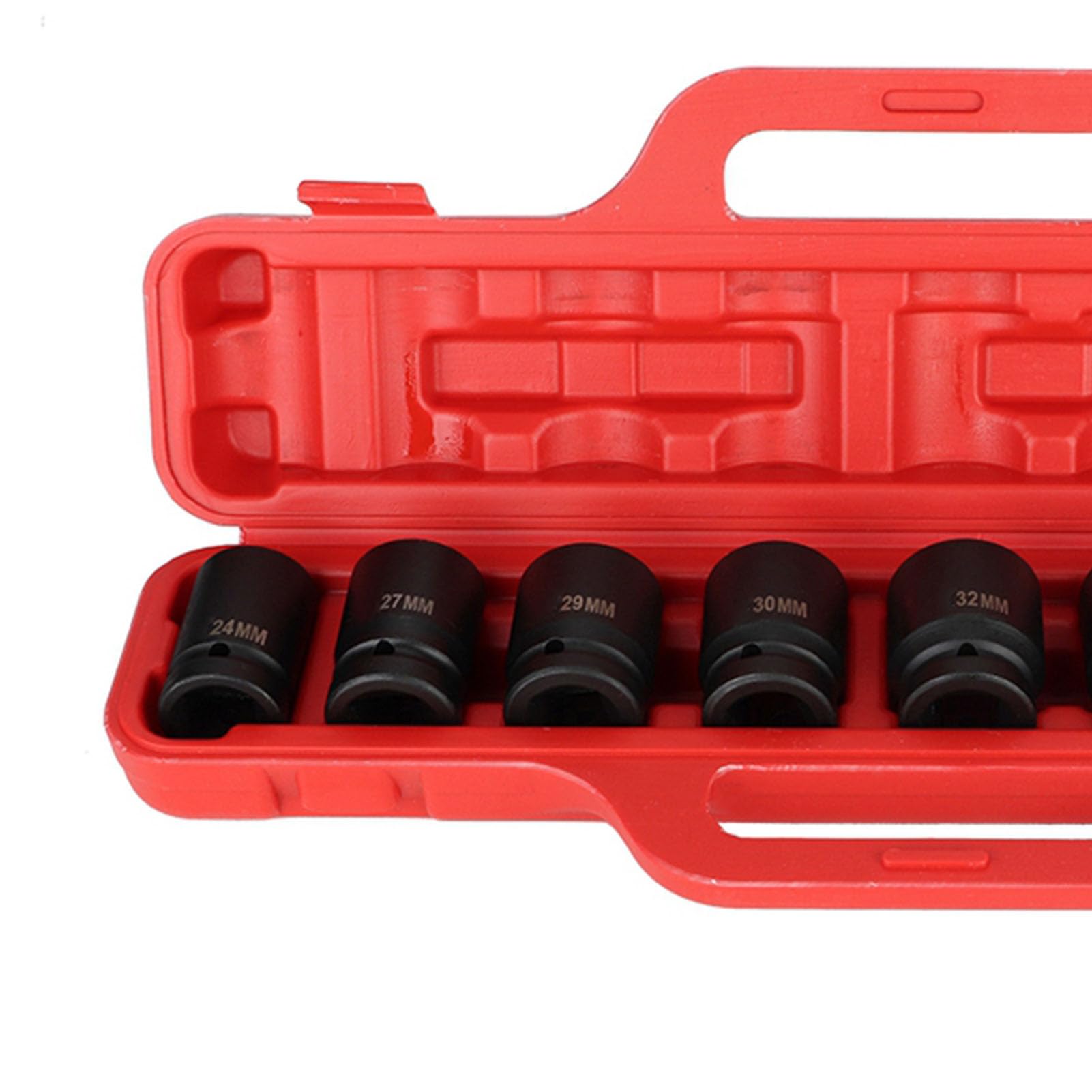 Generic Zestaw Nasadek Udarowych Adapter Głębokiego Gniazda ze Stali Chromowo-wanadowej 8-częściowy 3-calowy Napęd 80 Mm Długość 24 Mm Do 38 Do Narzędzi Naprawczych Użytku Przez Mechaników i Warsztaty