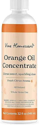 Concentrado de aceite de naranja - Aceite esencial D-Limoneno - Limpieza totalmente natural para todo el hogar - Hecho de cáscaras de naranja