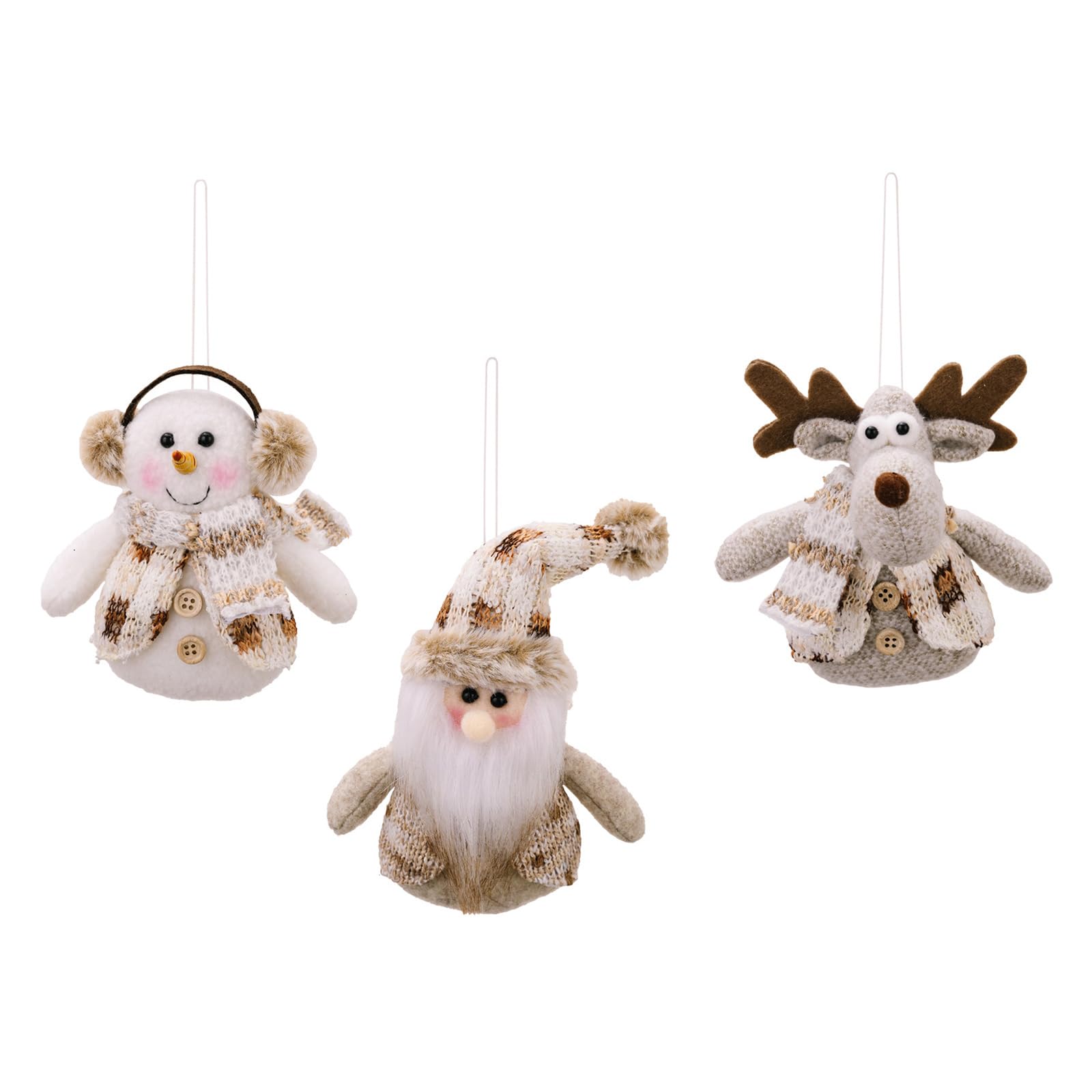 Buxuaaaa Multicolor European Inspires Christmas Dolls Ornament Knitted Santa Snowman Deer Figurines For Tree And Home Window Hangings Christmas Ornament