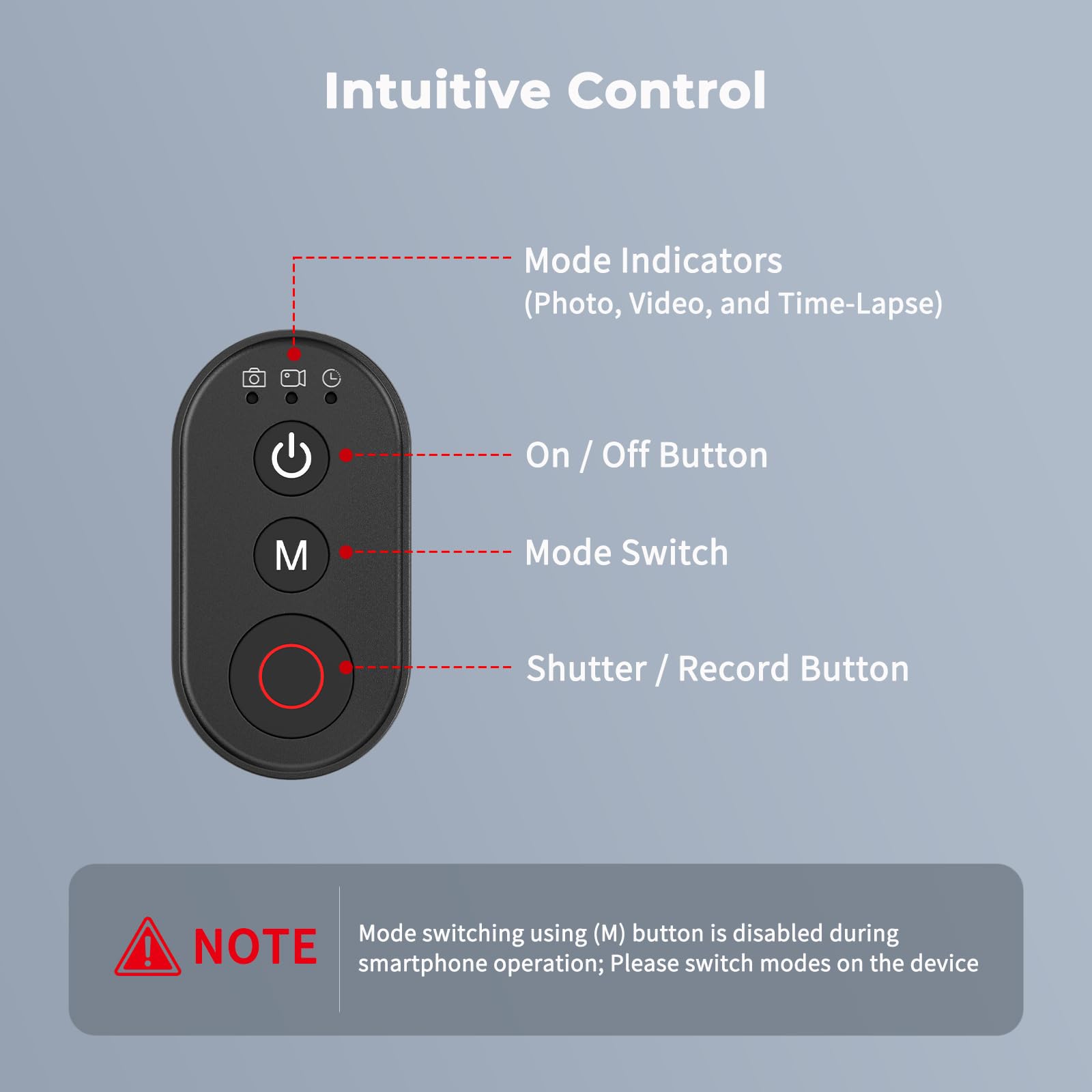 SMALLRIG Wireless Remote Controller für Action-Kameras & Smartphones, 30 m Reichweite, für GoPro HERO13/12/11, für DJI Osmo Action 6/5 Pro, für Insta360 X5/X4, für iPhone 16/15-5462