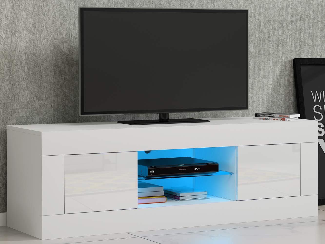 Buy Panana TV Stand Unit Modern 125cm High Gloss Doors and