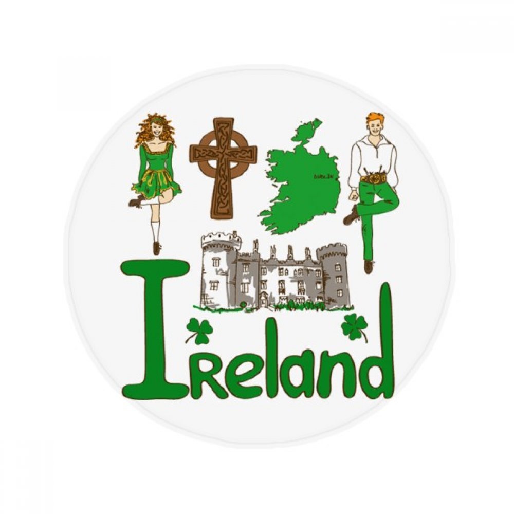 Tapis anti-slip rond Irlande protège sol cuisine et salle de bain 80cm