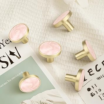 GOBEKOR 12 Pack Cabinet Knobs Pink Drawer Knobs Kitchen Cabinet Knobs for Dresser Drawers Pulls