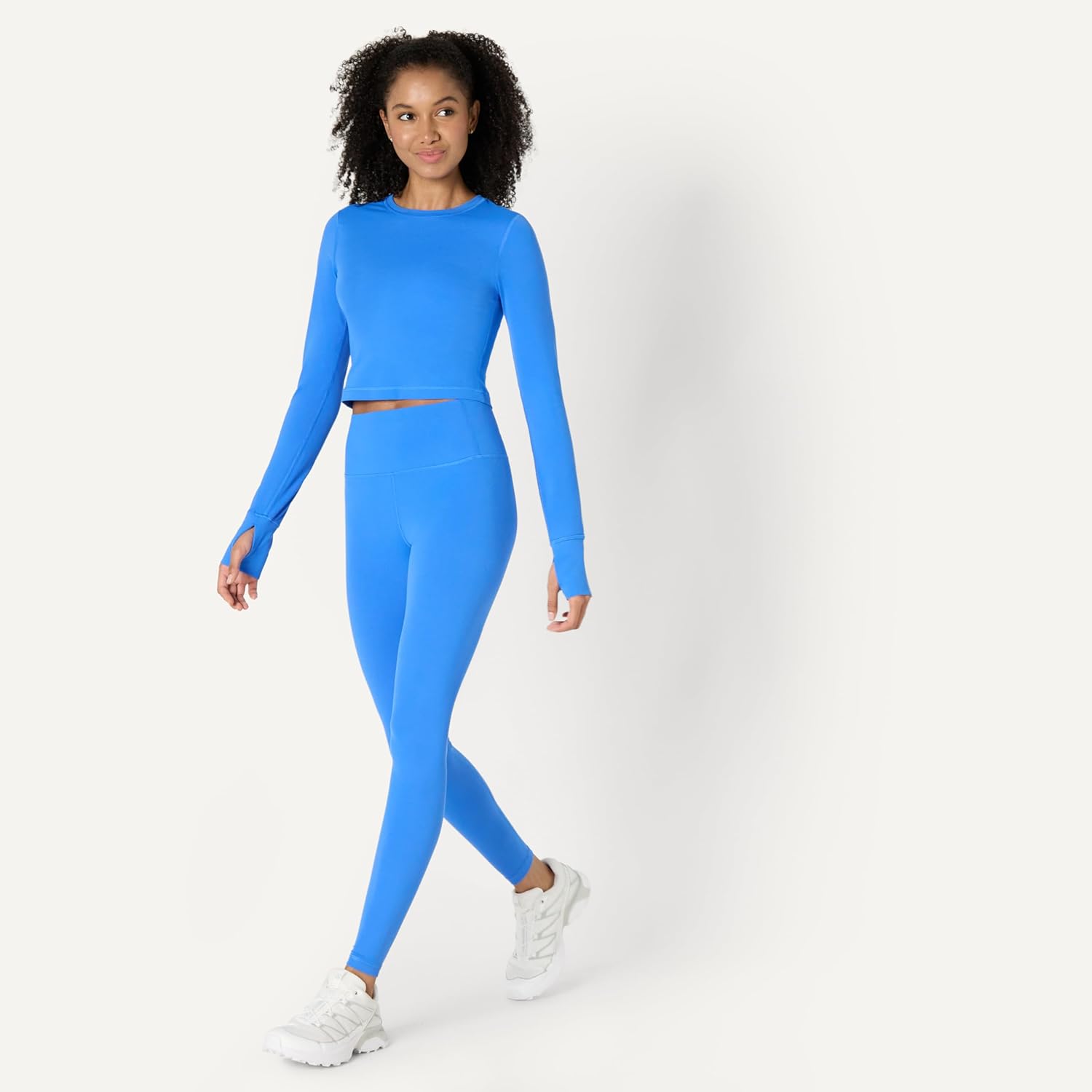 Amazon Essentials Women's Active FormFlex Buttery Soft Long Sleeve Slim Fit Crop Layering Workout Top - Image 5