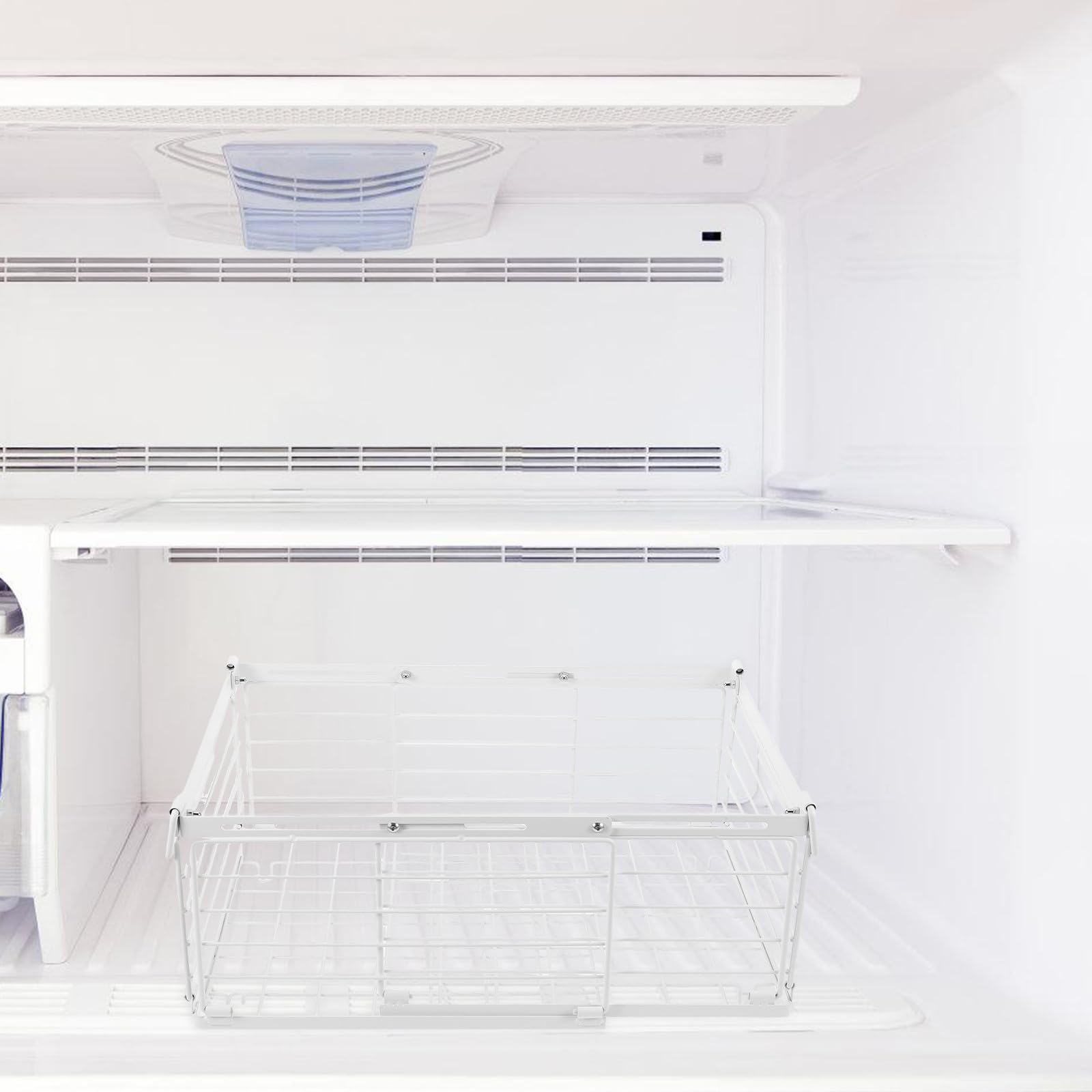 HEMOTON Gefrierschrank Aufbewahrungskorb aus Eisen mit Verbesserter Luftzirkulation und Frostbeständigem Design Stapelbarer Hängekorb für Effiziente Küchenorganisation