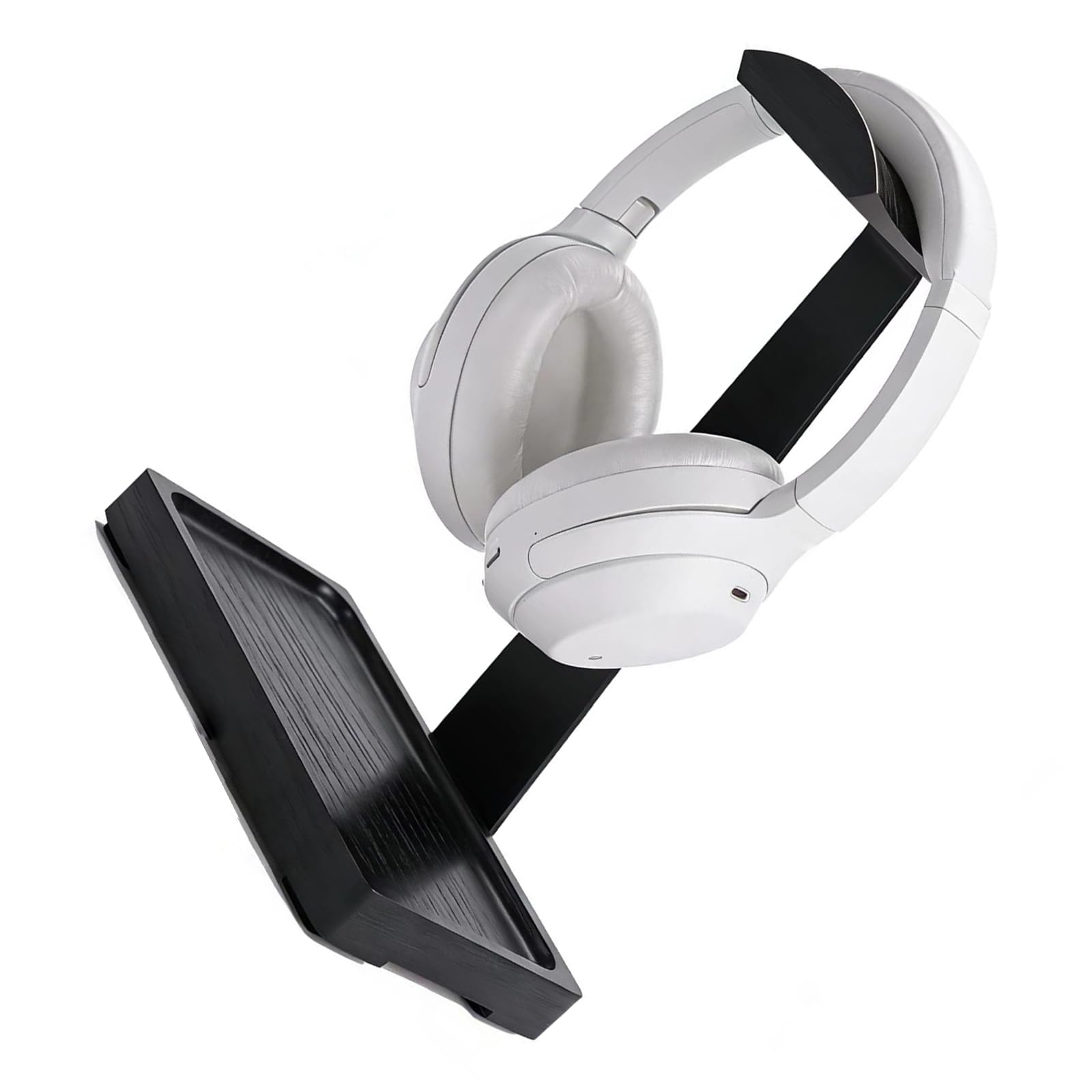 Laikoutd Headphone Stand Detachable Holder Bracket Wooden Earphone Display Rack Hanger Shelf Planner Wood