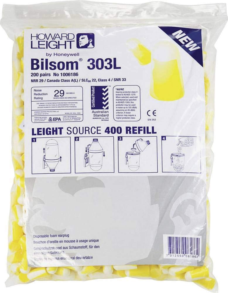 Bilsom 303L 200 Paia Di Tappi Per Le Orecchie 33 Db, Gommapiuma, Giallo - 4