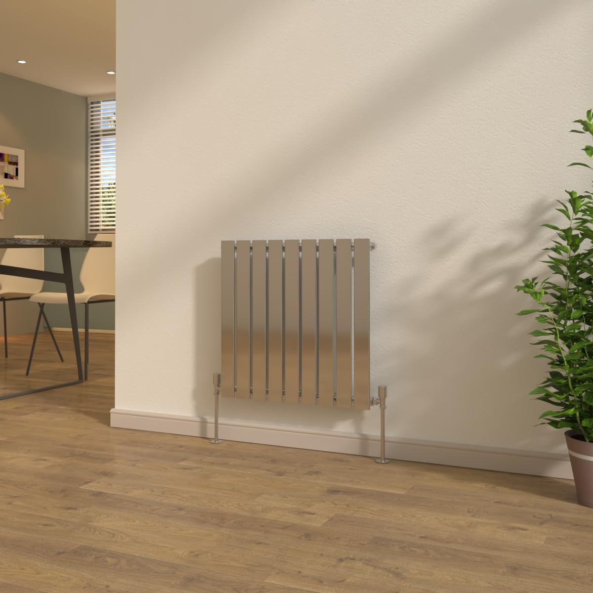NRG Designer 600x612mm Single Column Radiator Chrome with Valves — image 1