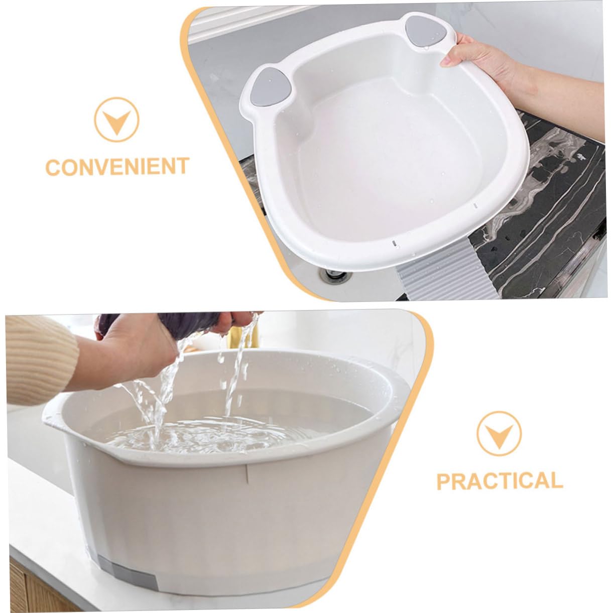 TOPBATHY 2 Pezzi Lavatoio Portatile con Tavola per Lavaggio Lavabo Antiscivolo per Bucato e Uso per Dormitori Include Scrubbing Board e Design Compatto