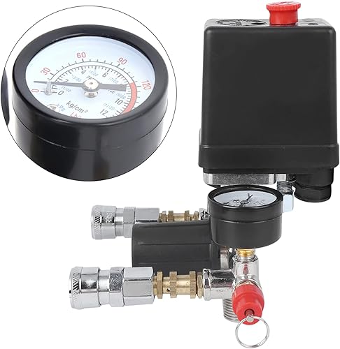 Miniatura 6 de Compresor de aire Montaje de soporte Interruptor de control de presión Regulador de colector de válvula Accesorios de compresor de aire para